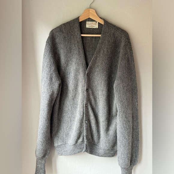 50% alpaca 50% v neck wool cardigan made in USA - Picture 1 of 3